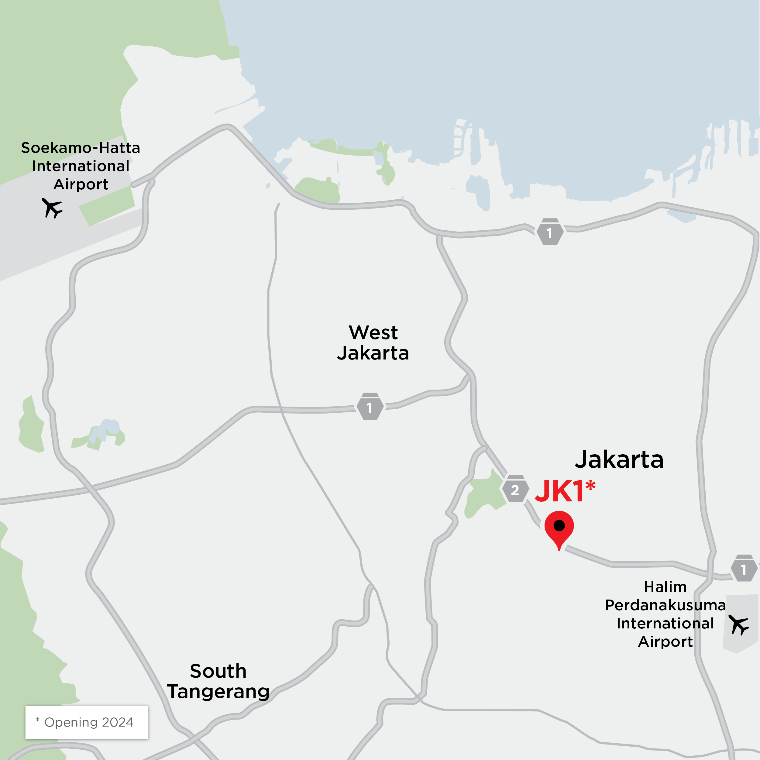 JK1 data center in indonesia location map